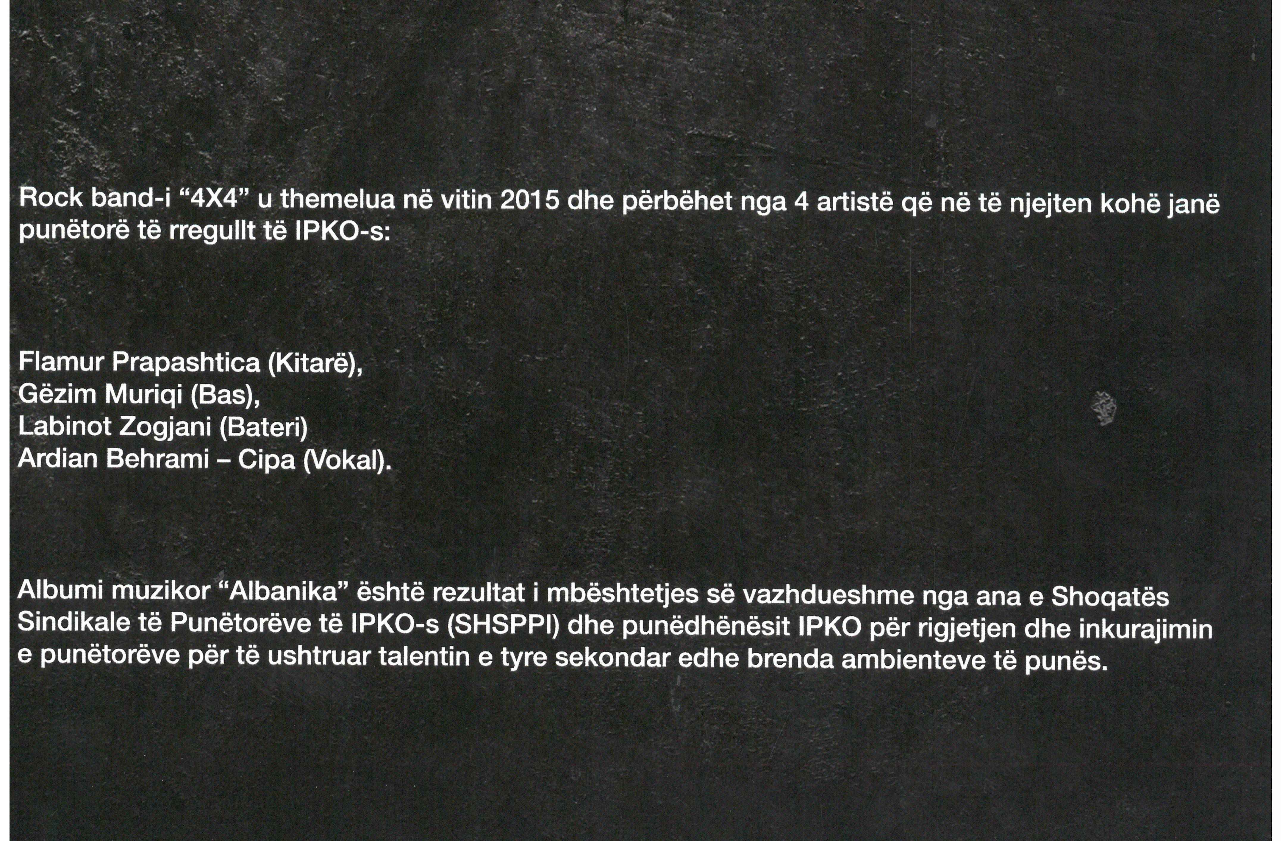 Promovohet albumi “Albanika” nga rock bendi “4x4” 