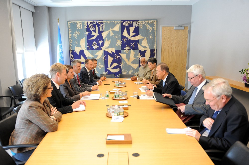 Jahjaga e Thaçi takuan sekretarin e OKB-së Ban Ki Moon 