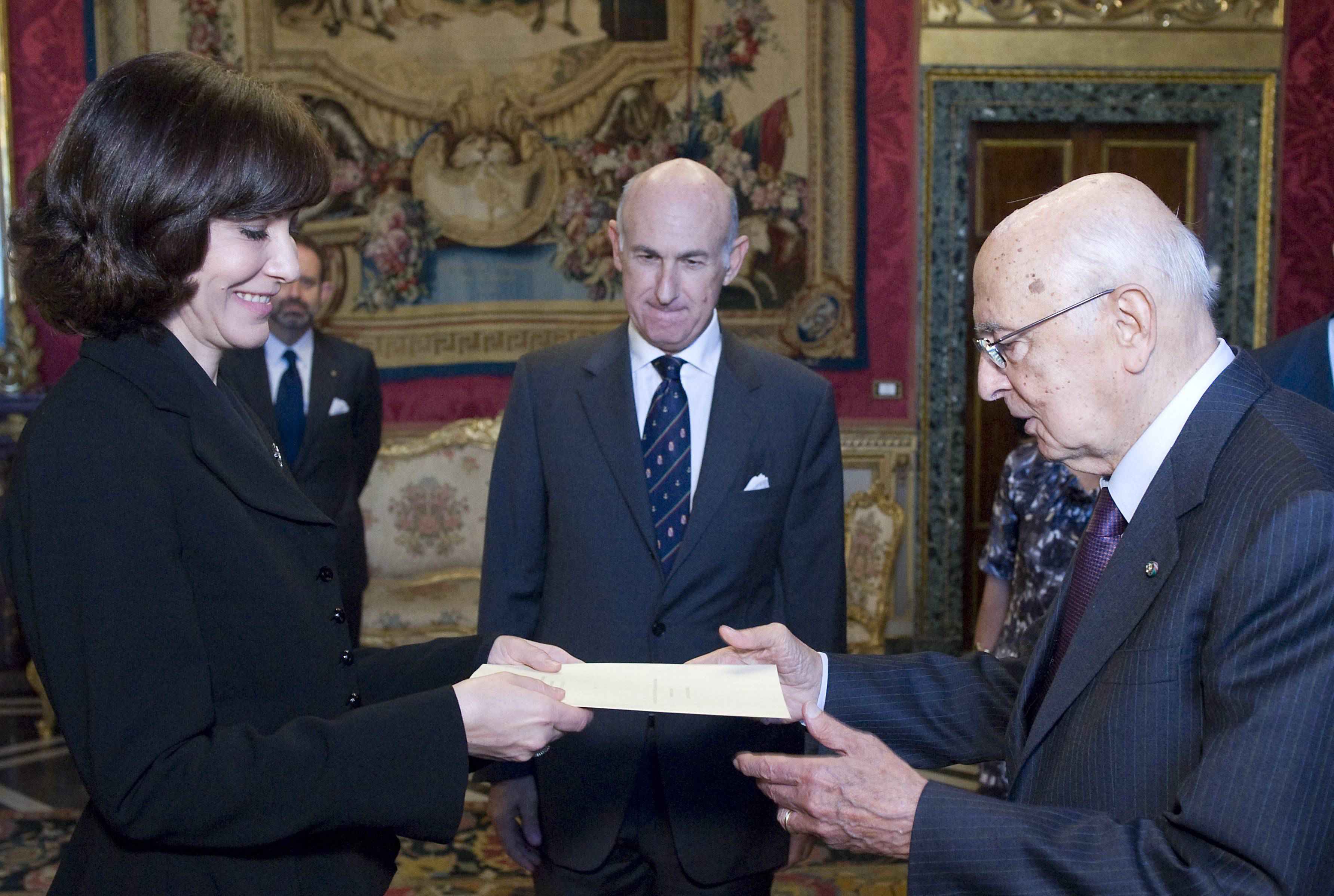 Gjonbalaj i dorëzoi letrat kredenciale Presidentit Napolitano