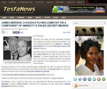 Qeveria e Eritreas dyshon për mision sekret të James Berishes