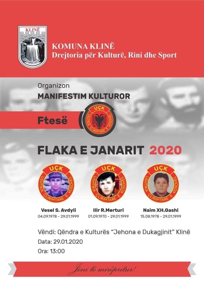 Klina organizon manifestimin kulturor “Flaka e Janarit 2020”