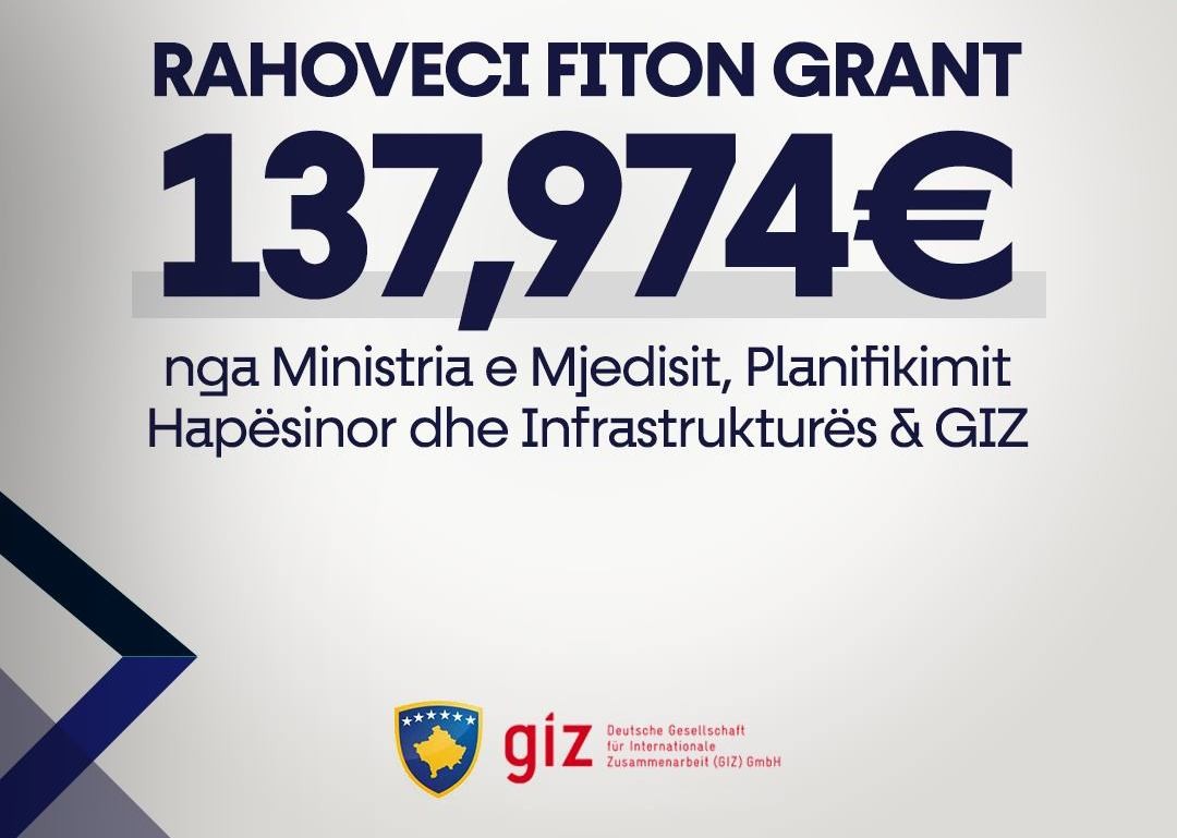Rahoveci fiton grant 137,974 euro nga MMPH dhe GIZ