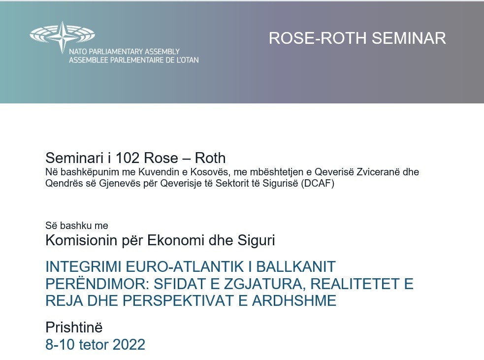 Filllon punimet Seminari i 102-të Rose-Roth i Asamblesë Parlamentare të NATO-s