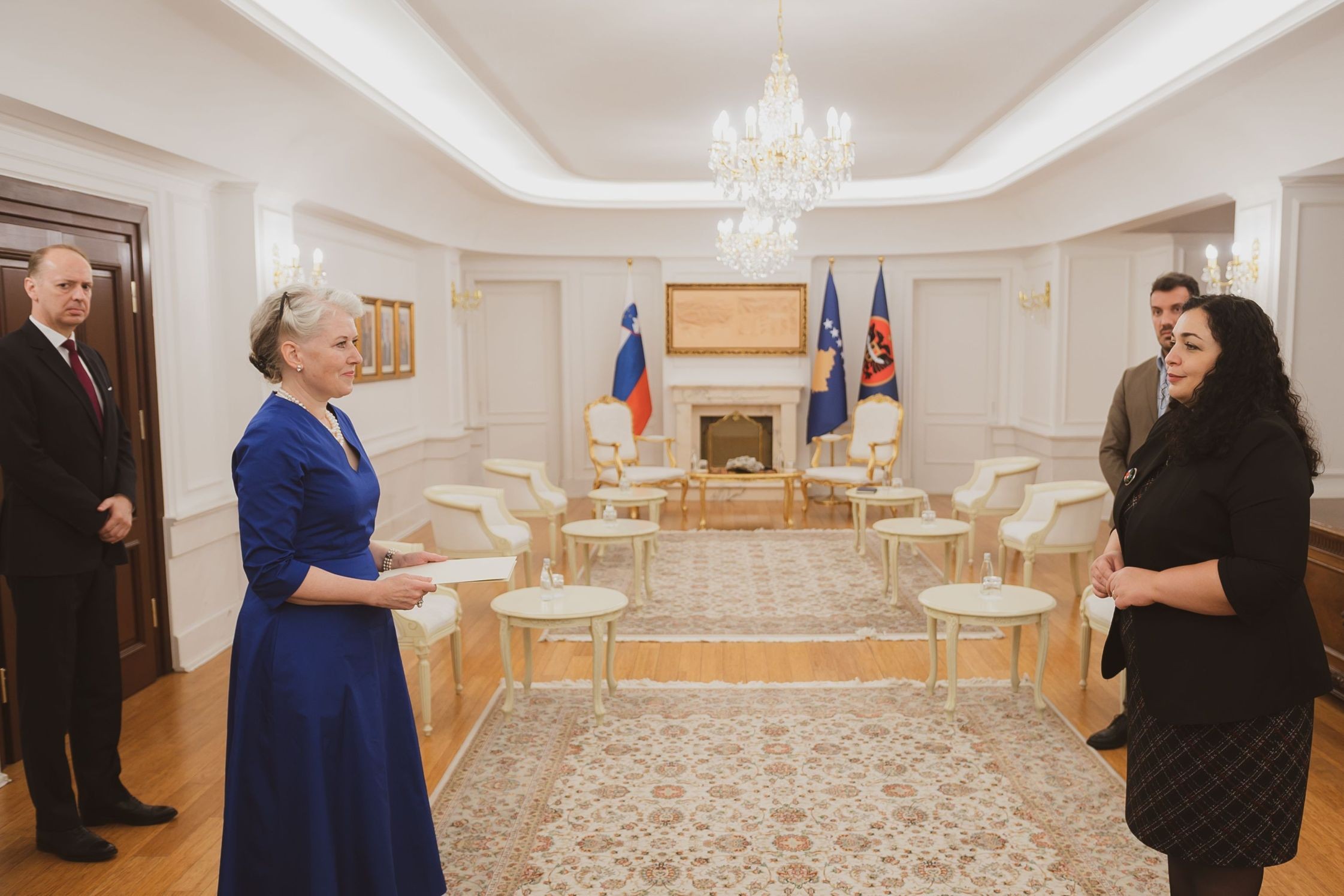 Presidentja Osmani i pranoi sot letrat kredenciale nga ambasadorja e Sllovenisë
