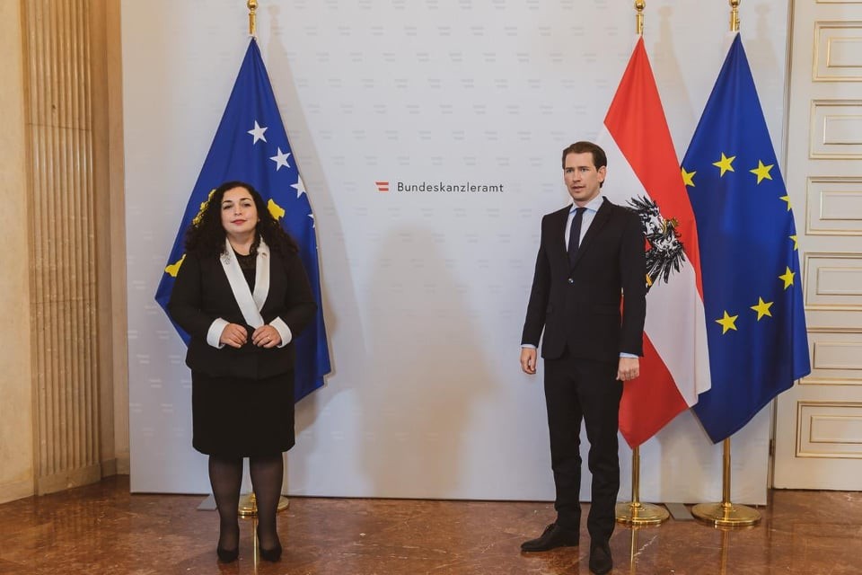Presidentja Osmani takoi Kancelarin e Austrisë, Sebastian Kurz